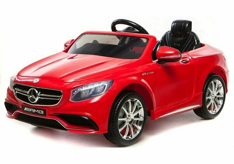 Mercedes S63 Elektroauto für Kinder AMG Rot EVA-Reifen Ledersitz Felgen Mercedes S63 Elektroauto für Kinder AMG Rot EVA-Reifen Ledersitz Felgen