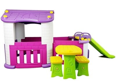 Garten Set Haus Tisch Slide Rosa und Lila