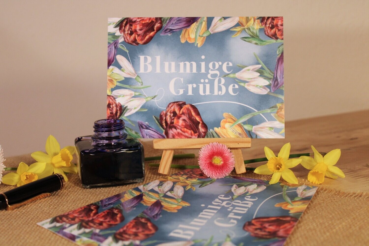 Postkarte "Blumige Grüße"