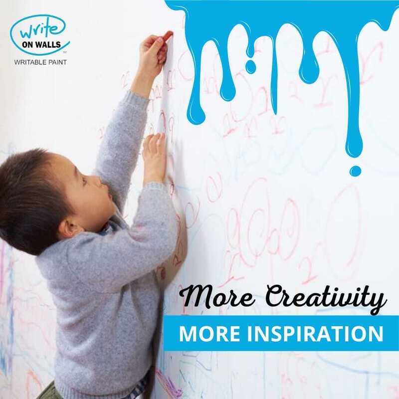 WriteOnWalls - Whiteboard/Writable Paint -DIY Kit - 50 SQFT