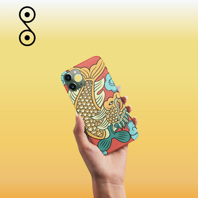 Iphonecase with carp turning into dragon pattern