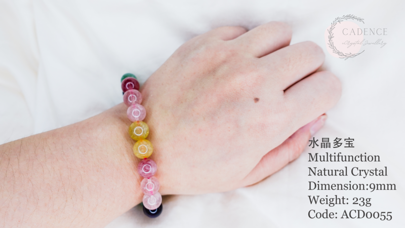 MULTIFUNCTION NATURAL CRYSTAL BRACELET 水晶多宝手串手链 9.0mm