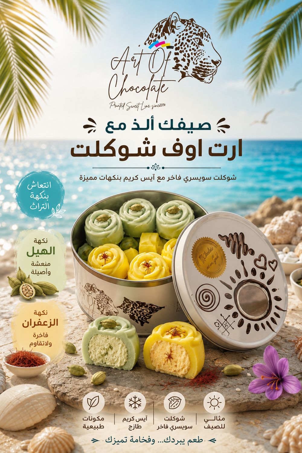 ورد الايس كريم هيل وزعفران