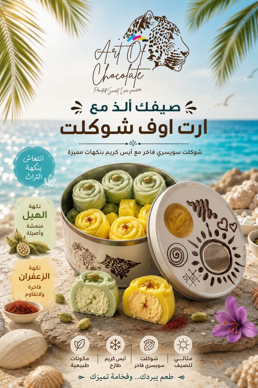 ورد الايس كريم هيل وزعفران