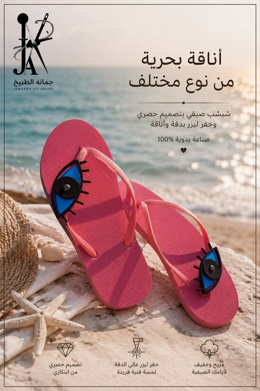 شبشب بحر مع عين أكريلك وردي