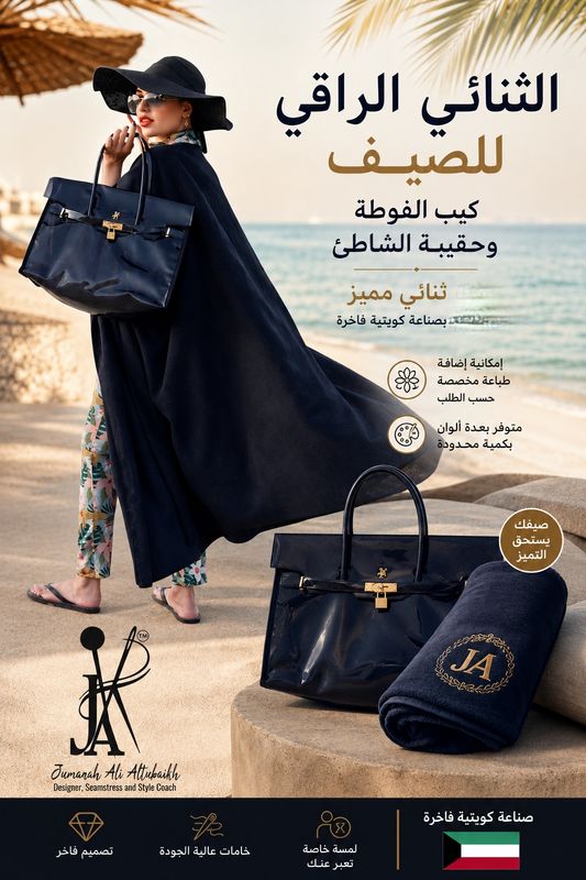 ثنائي الصيف حقيبة وفوطة كيب