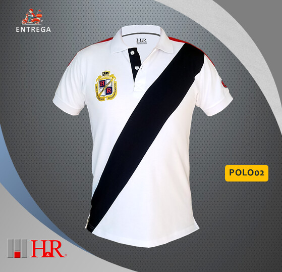 Camiseta H&R cuello Polo Blanca - Polo02 - Talla XL