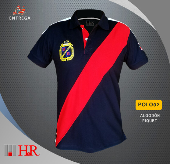 Camiseta H&R cuello Polo Azul - Polo02 - Talla XL
