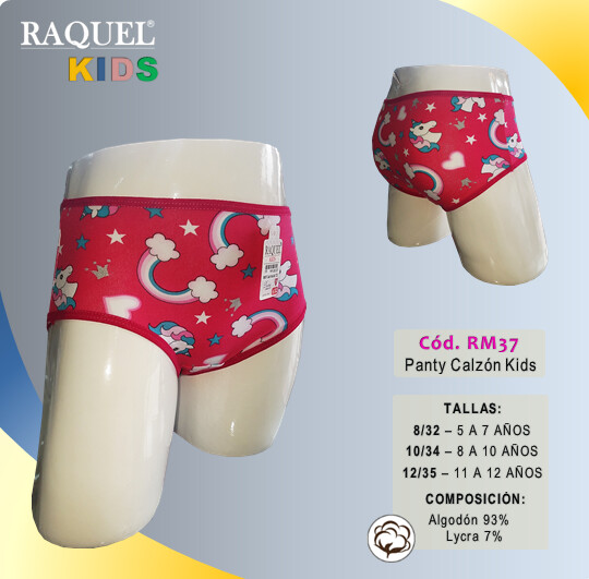 Panty Raquel Kids - Calzonario RM37 Caja x3 Und - Talla 8/32