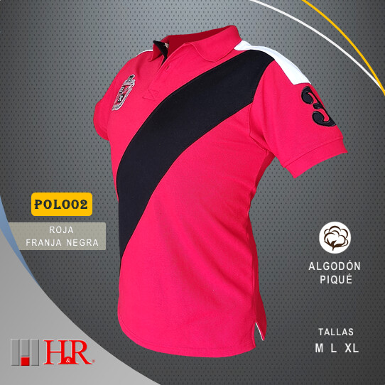 Camiseta H&R cuello Polo Roja - Polo02