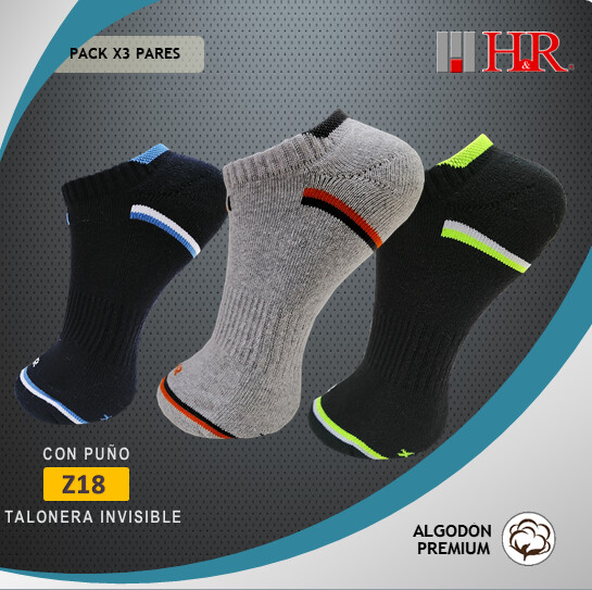 Media H&R Z18 - Pack x3 Pares Caña Invisible