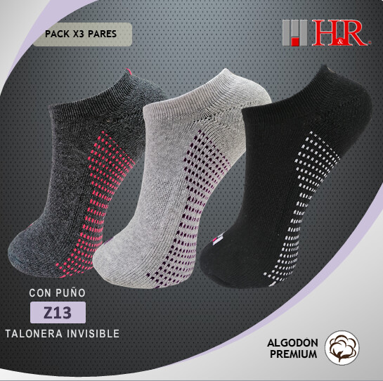 Media H&amp;R Z13 - Pack x3 Pares Caña Invisible