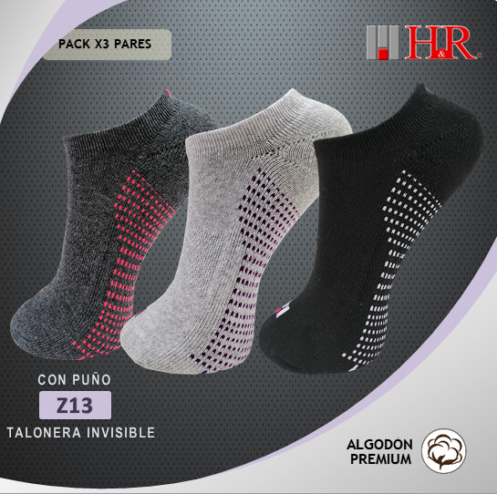 Media H&R Z13 - Pack x3 Pares Caña Invisible