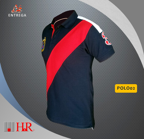 Camiseta H&amp;R cuello Polo Azul - Polo02