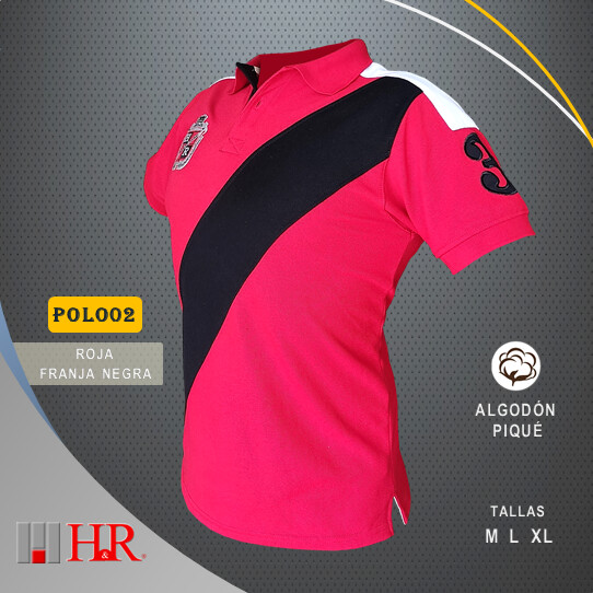Camiseta H&amp;R cuello Polo Roja - Polo02