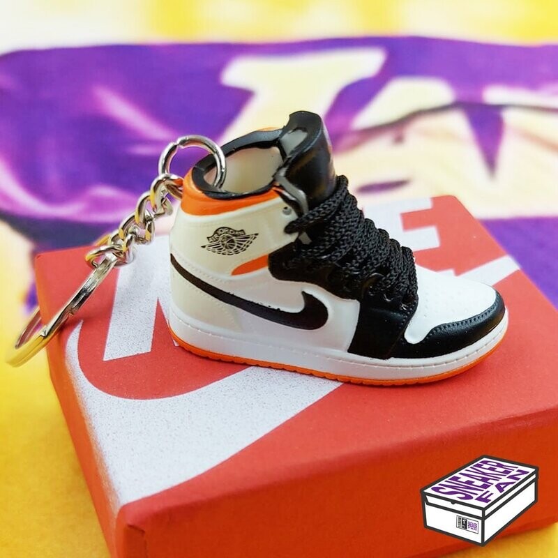 Portachiavi Air 1 Orange/White Swoosh Black