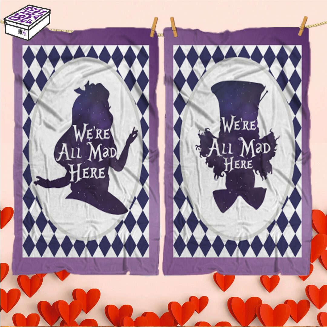 Mad hatter & Alice - Coppia Plaid