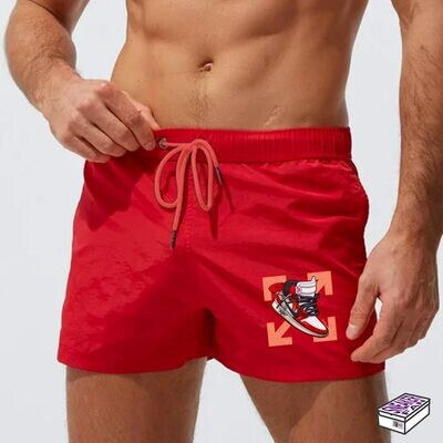 Off Red - Shorts da mare