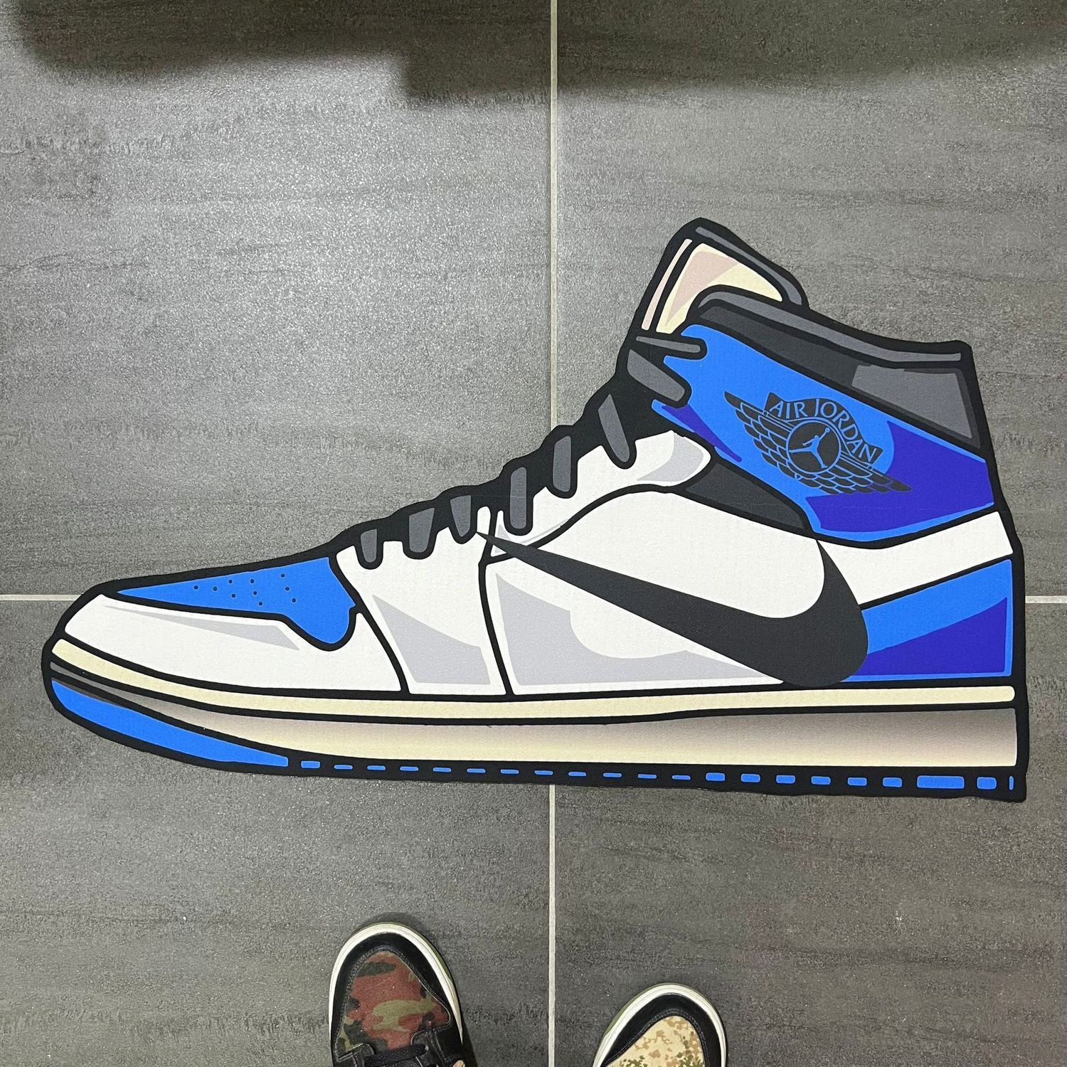 J 1 Blue Black - Tappeto sagomato