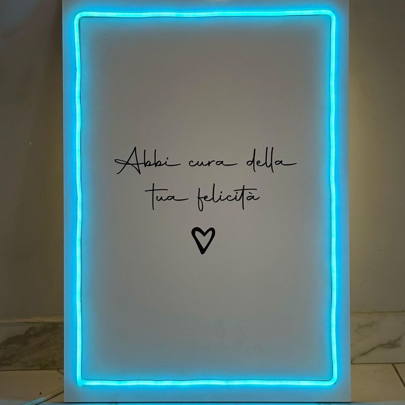 Abbi cura della tua felicità - Quadretto con Led Abbi cura della tua felicità - Quadretto con Led