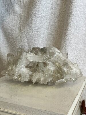 Large clear quartz cluster