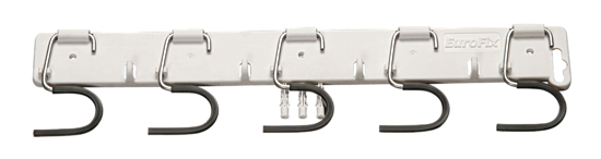 Kunststoff-Geräteleiste mit 5 verzinkt beweglichen Haken