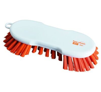 Anti Bac Waschbürste rund, mit Bart, Polyester PBT orange