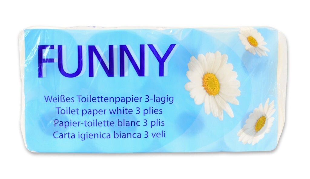 WC-Tissue 3lg. hochweiß, mit Motiv