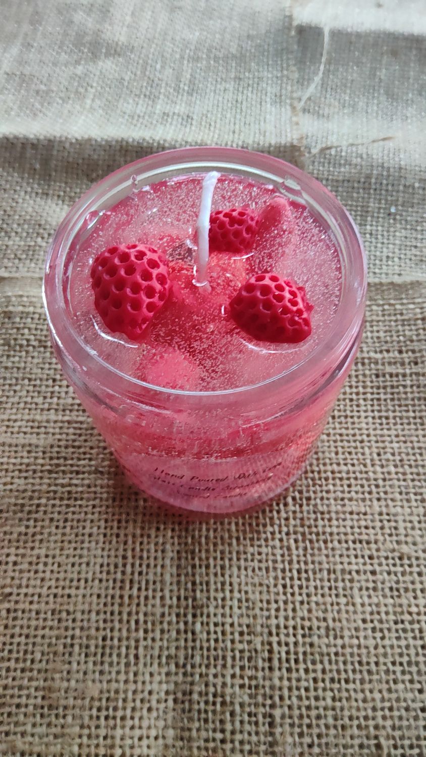 Glass Candle Strauberry mit Duft
