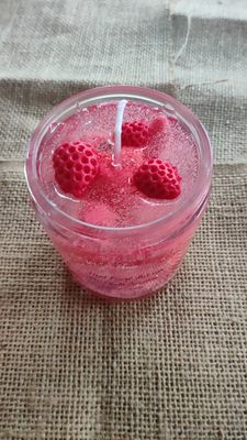 Glass Candle Strauberry mit Duft