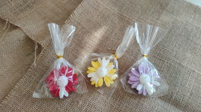 Gänseblumenkerze mit Duft handmade