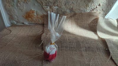 Tulpenkerze rot/weiß handmade