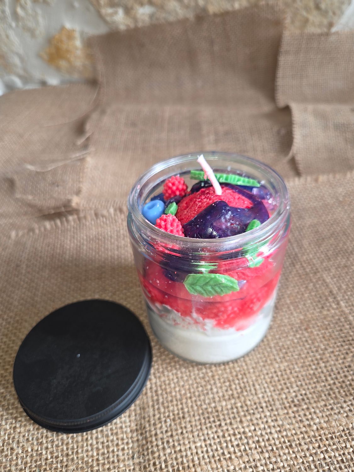 Glass Candle Berry Ice Cream mit Duft