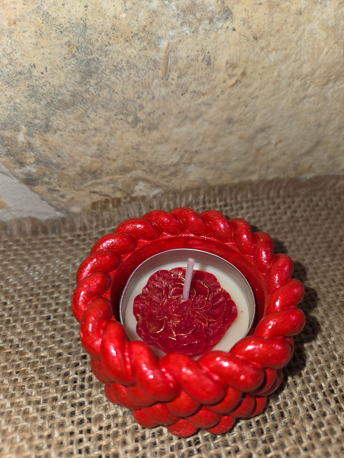 Scent Tealight with Flower und  &amp; Basket Holder Sorted