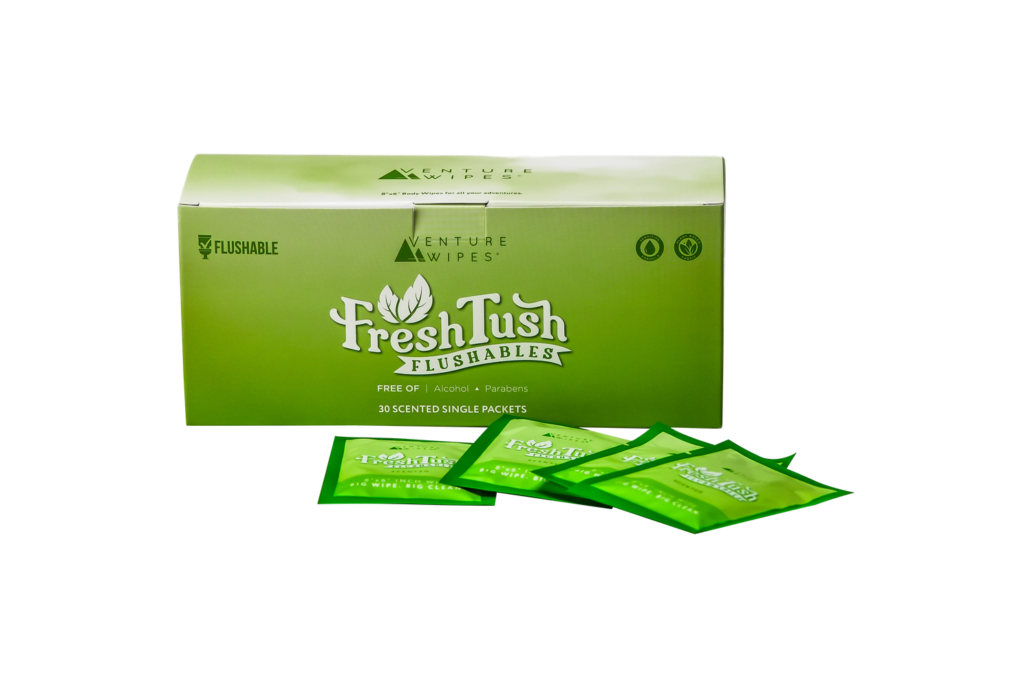 FreshTush Flushables Scented - Premium Quality Personal Cleansing Wipes