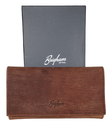 Brigham Vintage Brown Leather Roll Up Pouch Brigham Vintage Brown Leather Roll Up Pouch