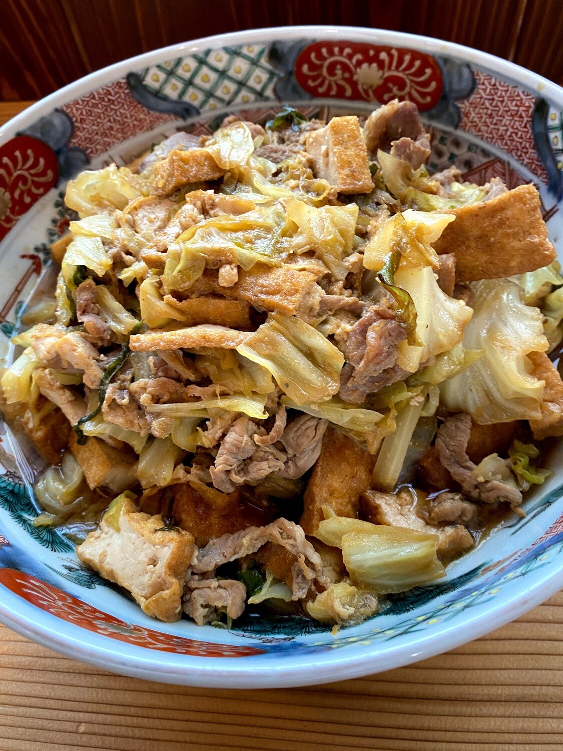 厚揚げとキャベツのピリ辛炒め