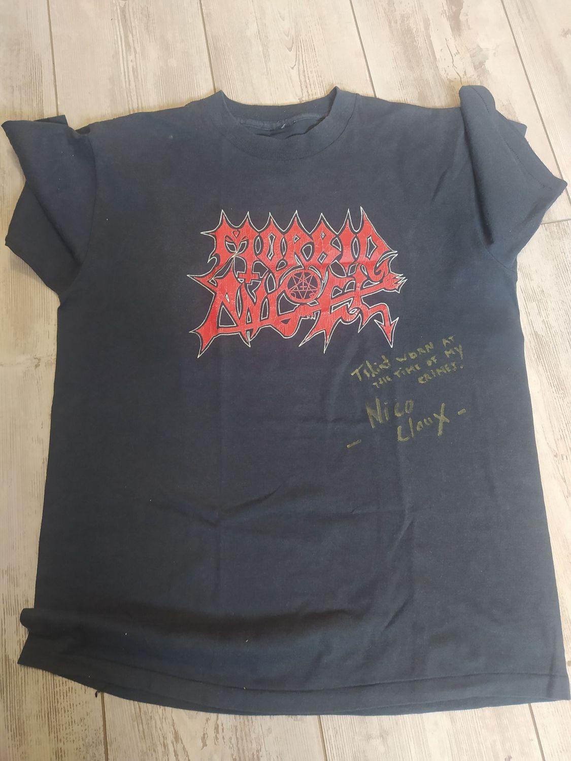 Tshirt worn by Nico Claux at the time of his arrest