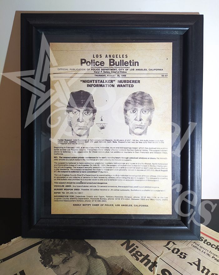 Replica of the Night Stalker wanted poster