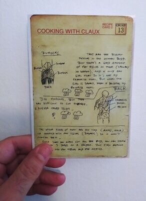 Signed Cannibal recipe postcard