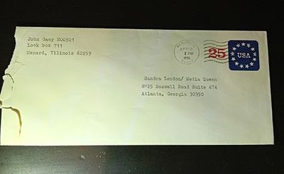 John Wayne Gacy envelope to Sondra London John Wayne Gacy envelope to Sondra London