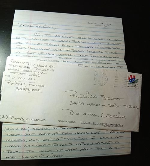 Gary Ray Bowles letter and envelope to Sondra London Gary Ray Bowles letter and envelope to Sondra London