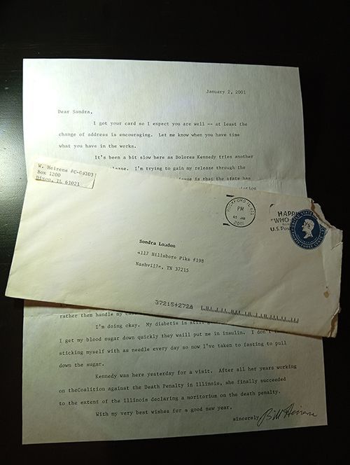 William Heirens letter and envelope to Sondra London William Heirens letter and envelope to Sondra London
