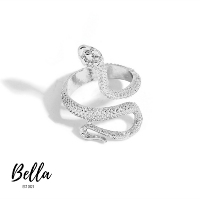 Lacquer snake ring-silver