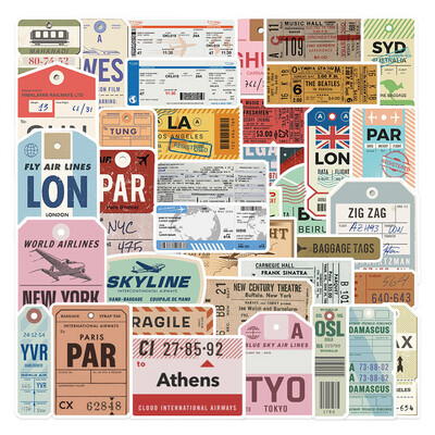 40 antique boarding pass series stickers Laptop Stickers