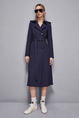 Trench con fibbia in nylon bielastico