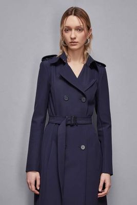 Trench con fibbia in nylon bielastico