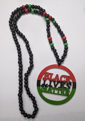 BLM Wooden Beaded Necklace