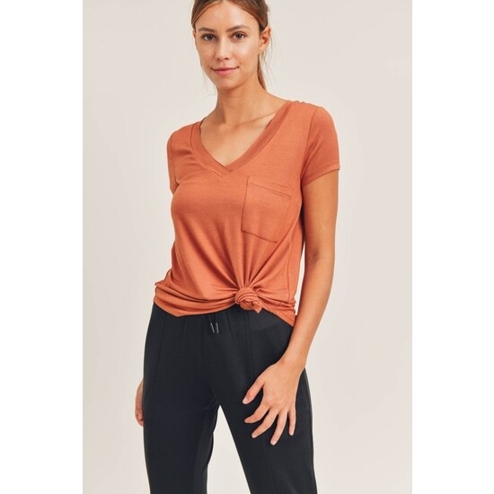 Orange V-Neck