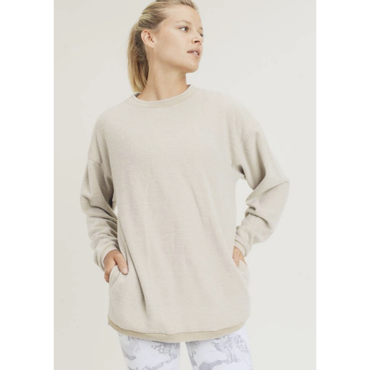 Fuzzy Mineral-washed Pullover